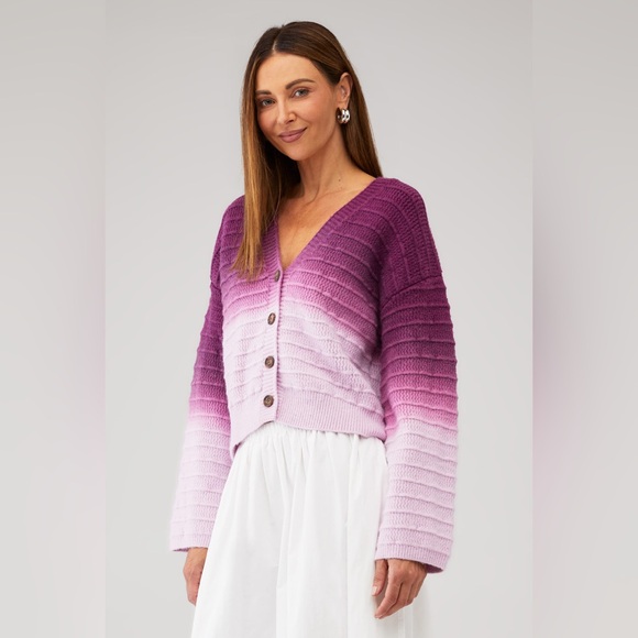 Elliatt Sweaters - ELLIATT VALERI CARDIGAN Gradient Pink Women's Sweater size S NWT